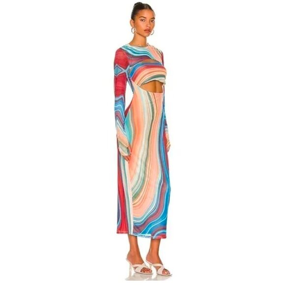 AFRM Dresses & Skirts - AFRM Matera Rent The Runway Mesh Midi Maxi Dress With Shrug Size XS